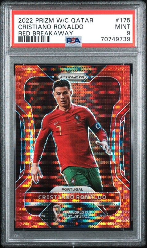 2022 Panini Prizm World Cup Qatar - Cristiano Ronaldo #175 Red Breakaway /99PSA9