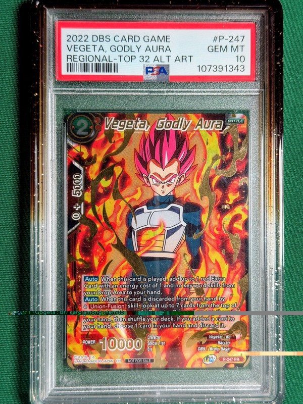 PSA 10 Vegeta Godly Aura Regional Champ Top 32 Promo P-247 PR Dragon Ball Super