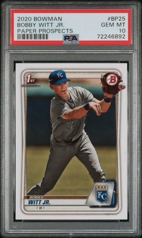 Bobby Witt Jr 2020 Bowman 1st Bowman Paper Prospects PSA 10