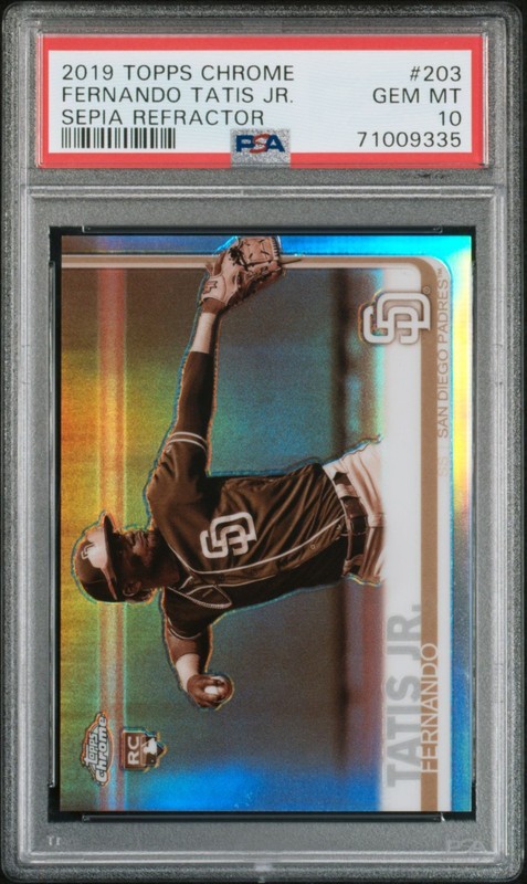 2019 Topps Chrome Fernando Tatis, Jr. #203 Sepia Refractor ROOKIE RC PSA 10 GEM
