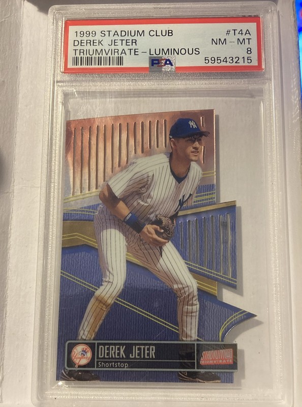 1999 Topps Stadium Club - Triumvirate Derek Jeter #T4A Luminous PSA 8