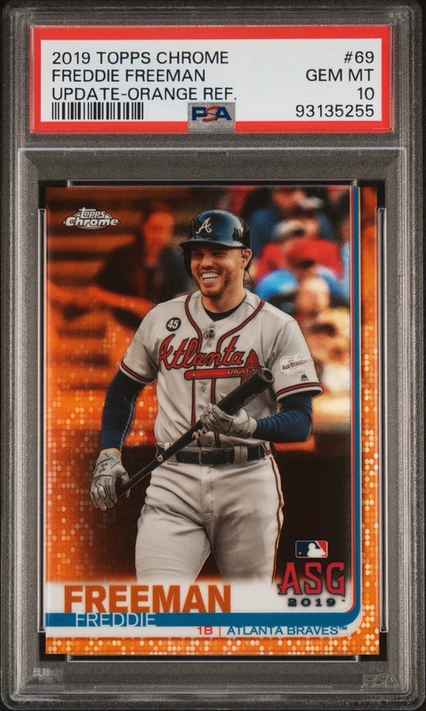 2019 Topps Chrome Update ASG Freddie Freeman Orange Refractor /25 PSA 10 Dodgers