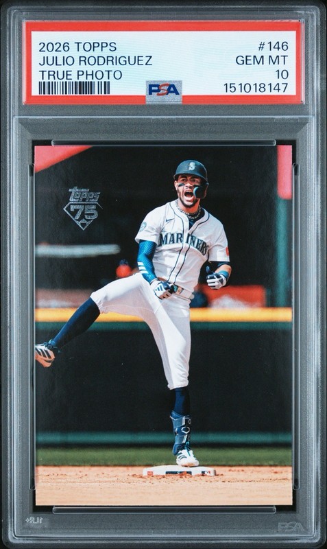 2026 Topps Series 1 Julio Rodriguez #146 True Photo SSP PSA 10 GEM MINT POP 1