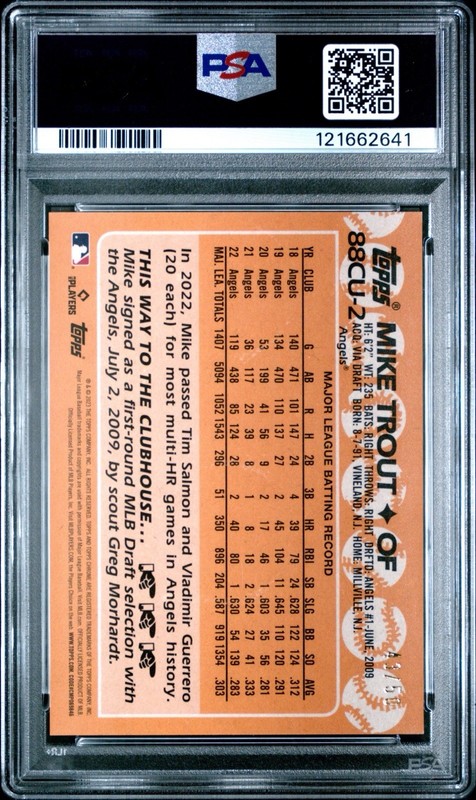 2023 TOPPS CHROME UPDATE 1988 BASEBALL GOLD REFRACTOR MIKE TROUT /50 PSA 10 view 2
