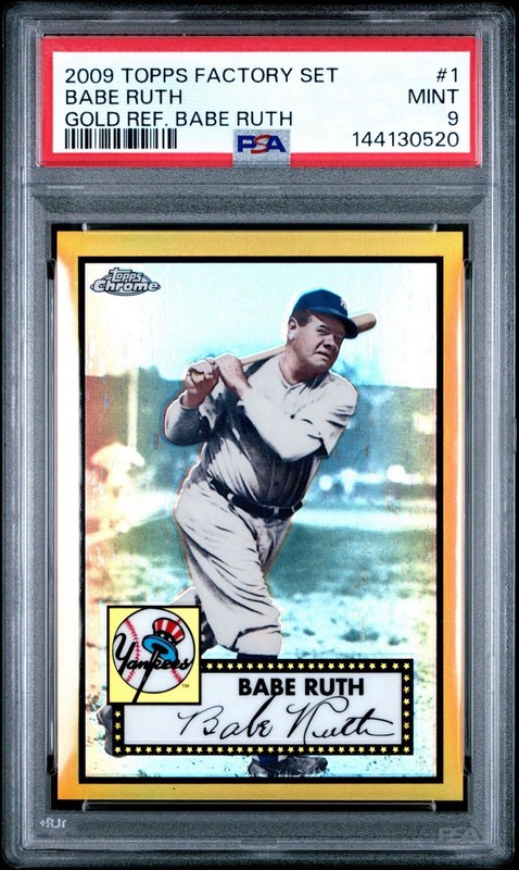 Babe Ruth PSA 9 2009 Topps Factory Set Gold Refractor #1 New York Yankees