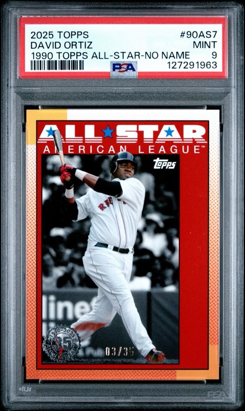 2025 Topps Series 2 Red Sox 1990 All-Stars David Ortiz No Name /35 PSA 9 view 1