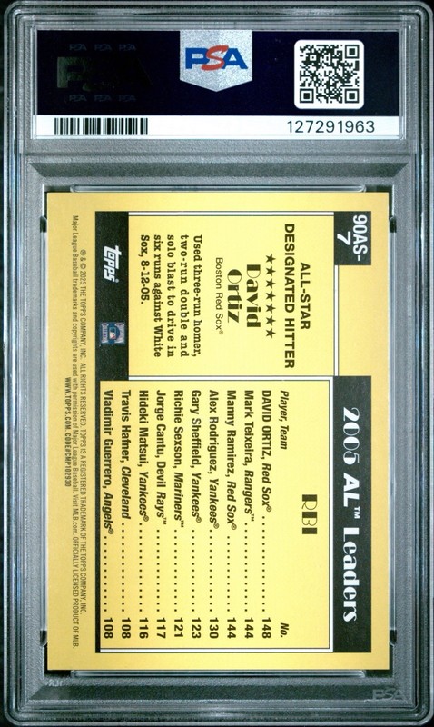2025 Topps Series 2 Red Sox 1990 All-Stars David Ortiz No Name /35 PSA 9 view 2