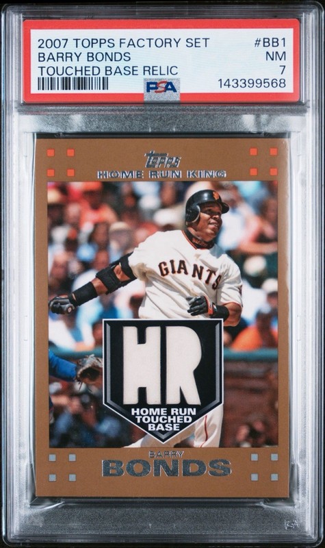 2007 Topps Barry Bonds Home Run King Home Run Touched Base # BB1 PSA 7