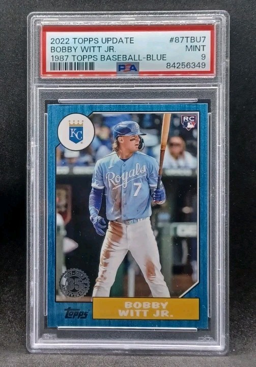 2022 Topps Update 1987 Topps Baseball Bobby Witt Jr. #87TBU-7 Blue RC PSA 9