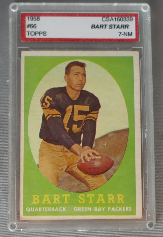 Vintage 1958 Topps Bart Starr Green Bay Packers Football Card CSA 7 NM -Not PSA