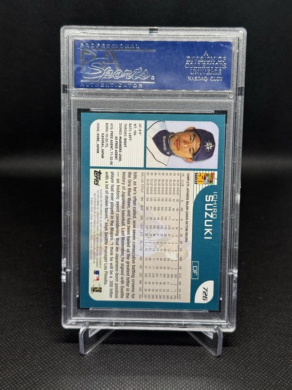 2001 Topps - Ichiro Suzuki #726 (RC) PSA 9 view 2