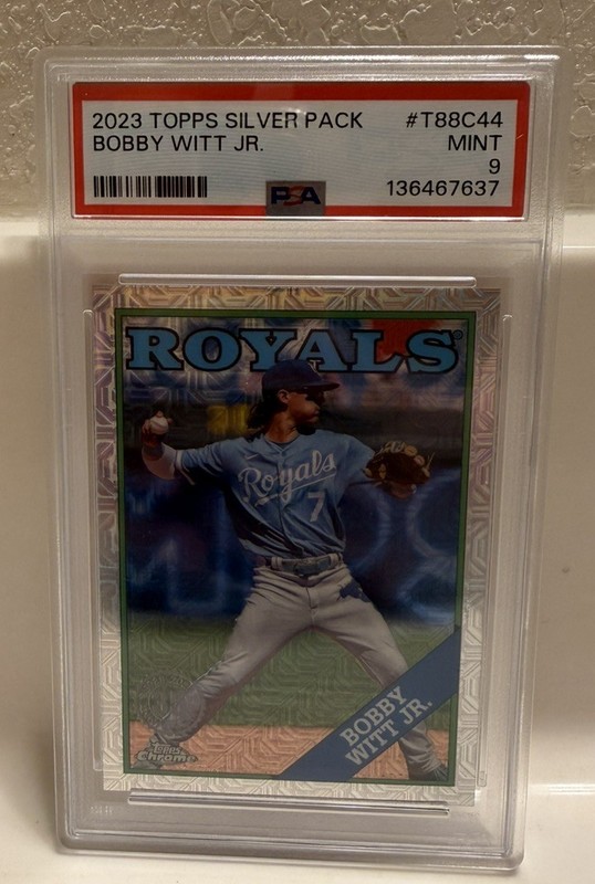 2023 TOPPS SILVER PACK 1988 CHROME PROMO #T88C44 BOBBY WITT JR. PSA 9