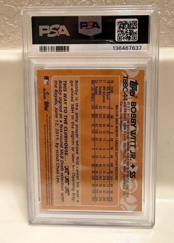 2023 TOPPS SILVER PACK 1988 CHROME PROMO #T88C44 BOBBY WITT JR. PSA 9 view 2