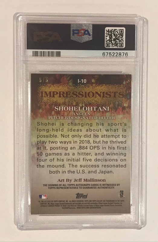 2018 Topps Impressionists SSP RC Auto Shohei Ohtani 5/5 NONE HIGHER! POP 1 view 2