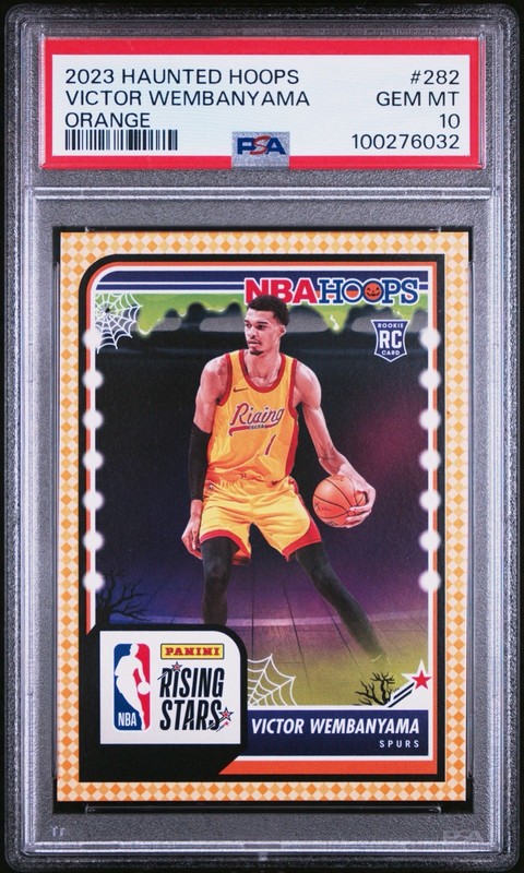 PSA 10 2023 Panini Haunted Hoops Victor Wembanyama Rookie #282 Orange RC POP/200