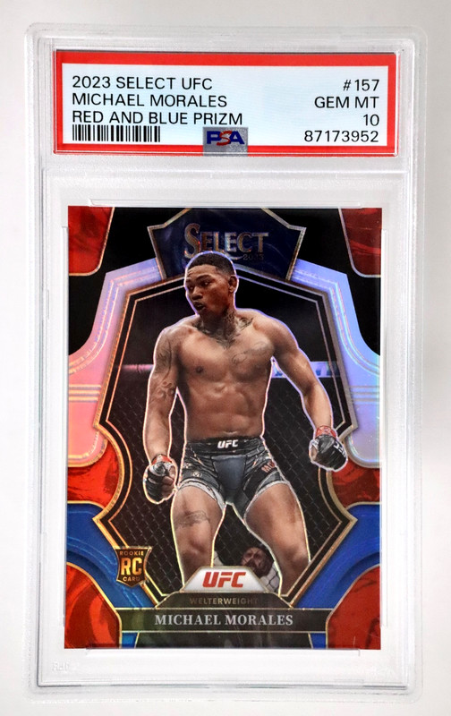 2023 Select UFC Michael Morales RC /49 Red Blue Prizm PSA 10 Gem Mint A1