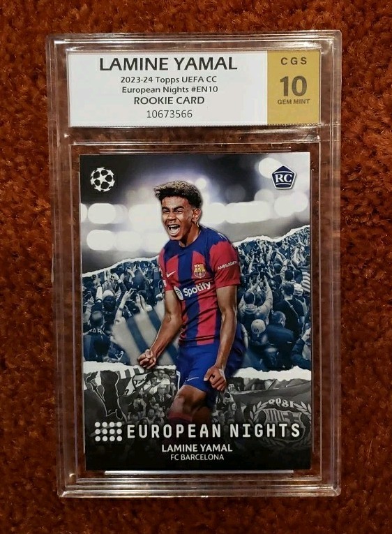 *LAMINE YAMAL* 2023-24 Topps UEFA CC European Nights #EN10 *CGS 10* ROOKIE CARD