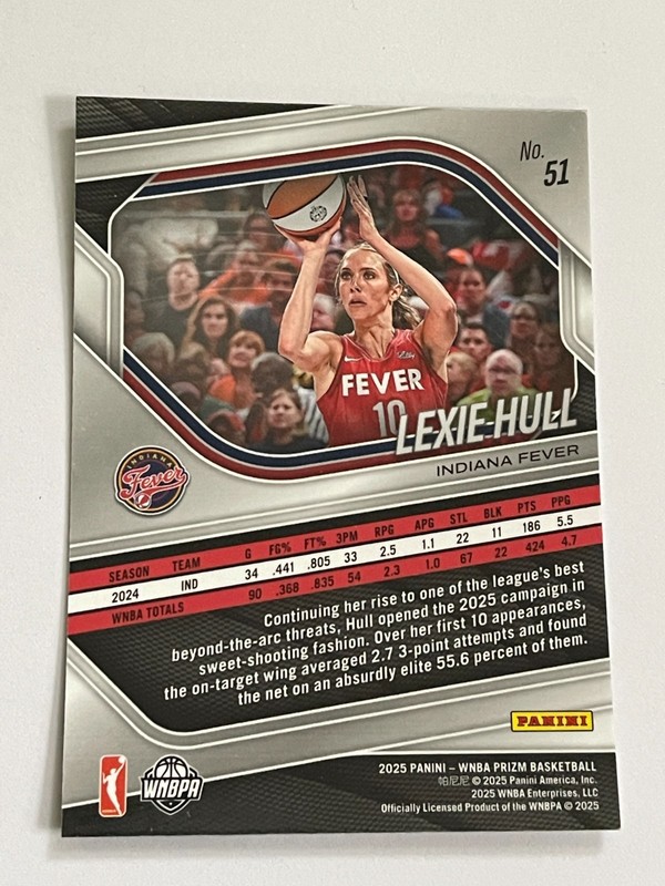 2025 Panini WNBA Prizm Fever Lexie Hull #51 view 2