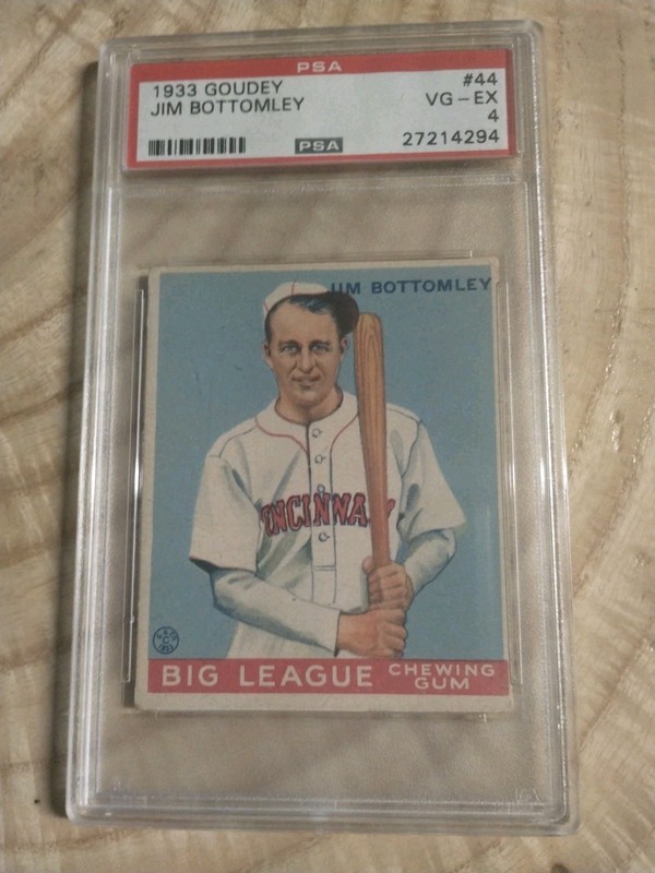 1933 Goudey Big League Chewing Gum - R319 HOF Jim Bottomley #44 (RC) PSA 4 VG-EX