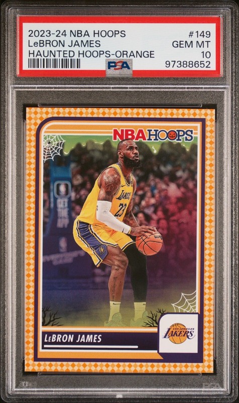 2023-24 Panini Haunted Hoops #149 LeBron James Orange PSA 10