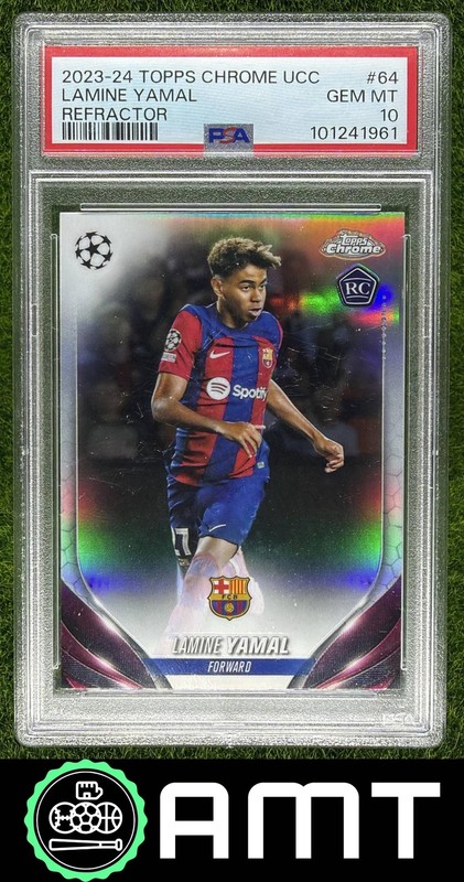 Lamine Yamal RC PSA 10 2023-24 Topps Chrome UEFA CC Refractor Barcelona 1961