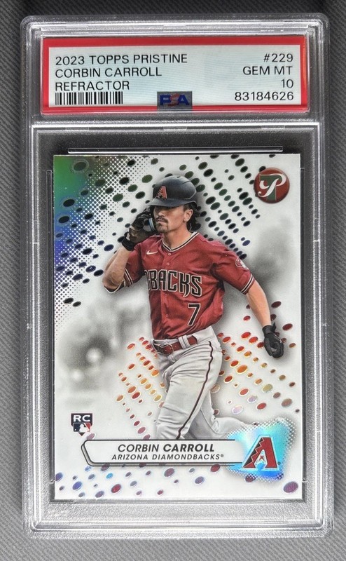 2023 Topps Pristine - Corbin Carroll #229 Refractor (RC) PSA 10 - (AC24) view 1