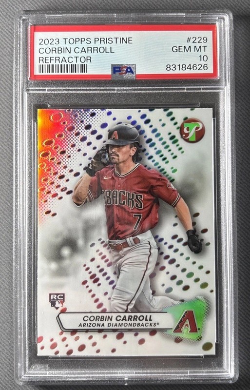 2023 Topps Pristine - Corbin Carroll #229 Refractor (RC) PSA 10 - (AC24) view 2