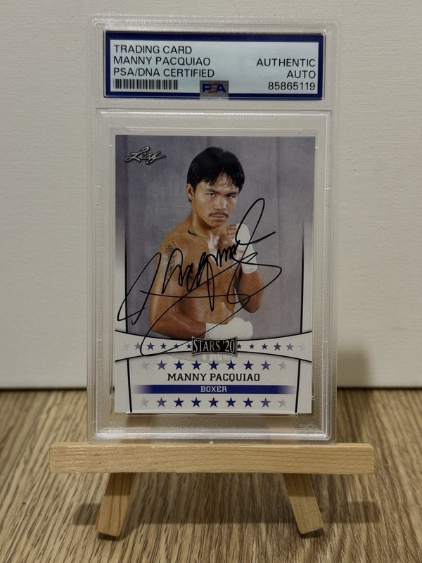 2020 LEAF MANNY PACQUIAO SIGNED AUTO CARD #15 PROOF PSA BUY AUTHENTIC PROOF NR!