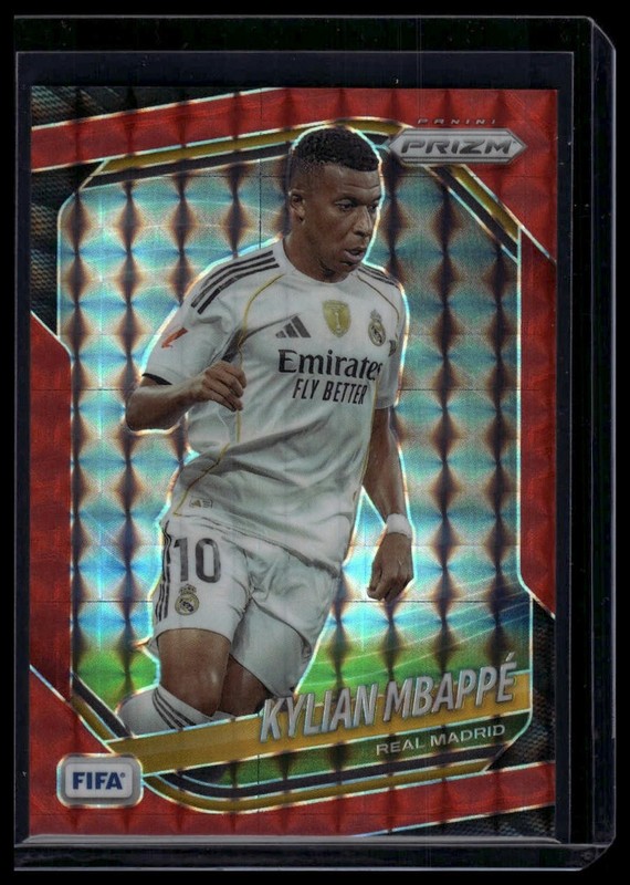 2025-26 Panini Prizm FIFA #181 Kylian Mbappe Red Mosaic Prizms