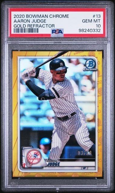 2020 Bowman Chrome Aaron Judge Gold Refractor PSA 10