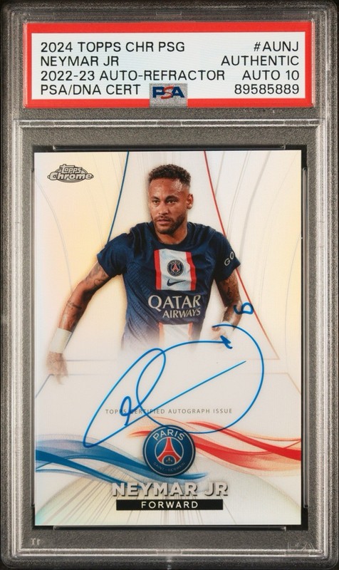 Topps Chrome UEFA 2022-23 Neymar Jr PSG Chrome Autographs ON CARD Auto /75 POP 1