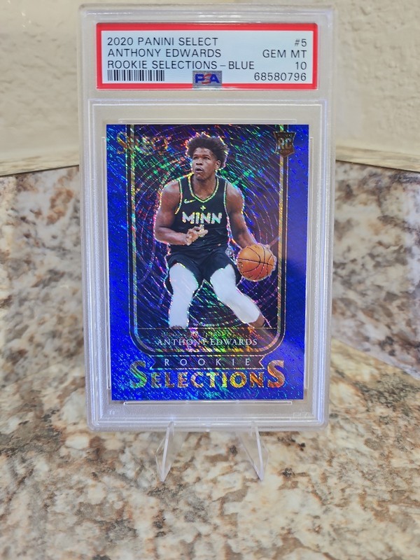 2020-21 Panini Select Anthony Edwards Rookie Selections-Blue RC #5 PSA 10