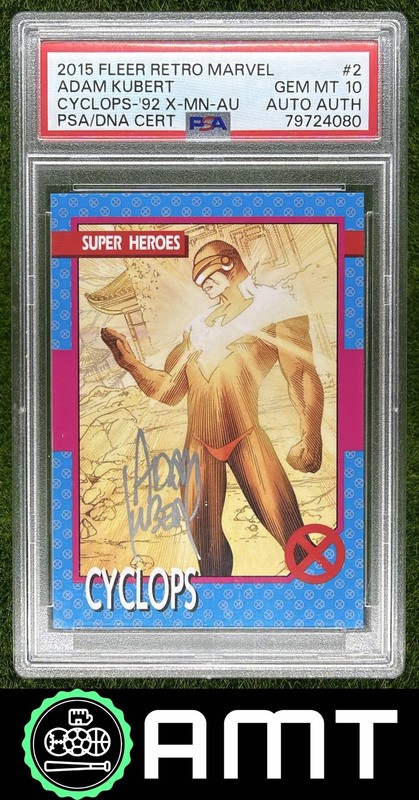 Cyclops PSA 10 Adam Kubert Signed Auto 2015 Fleer Retro Marvel 1992 X Men #2