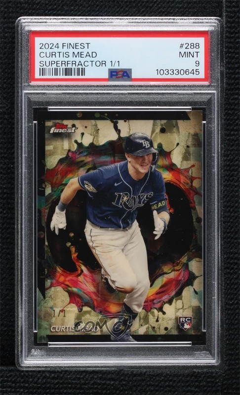 2024 Topps Finest Rare Superfractor 1/1 Curtis Mead #288 PSA 9 MINT Rookie RC