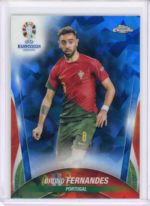 2024 TOPPS CHROME UEFA EURO SOCCER BASE SAPPHIRE BRUNO FERNANDES #56