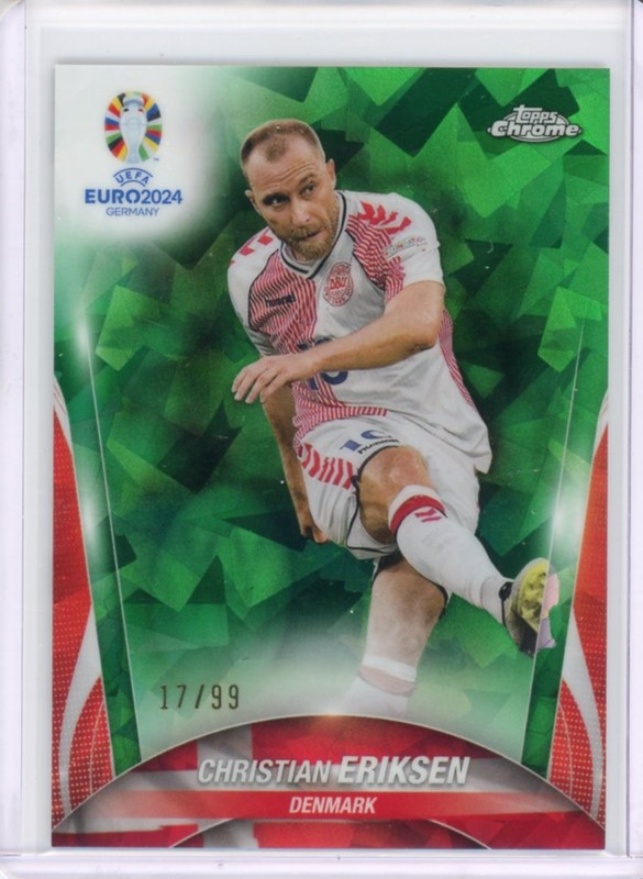 2024 TOPPS CHROME EURO SOCCER GREEN SAPPHIRE VARIATION CHRISTIAN ERIKSEN /99