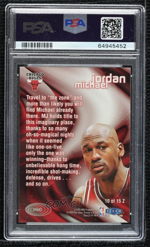 1997-98 Fleer Zone Michael Jordan #10Z PSA 7 HOF view 2