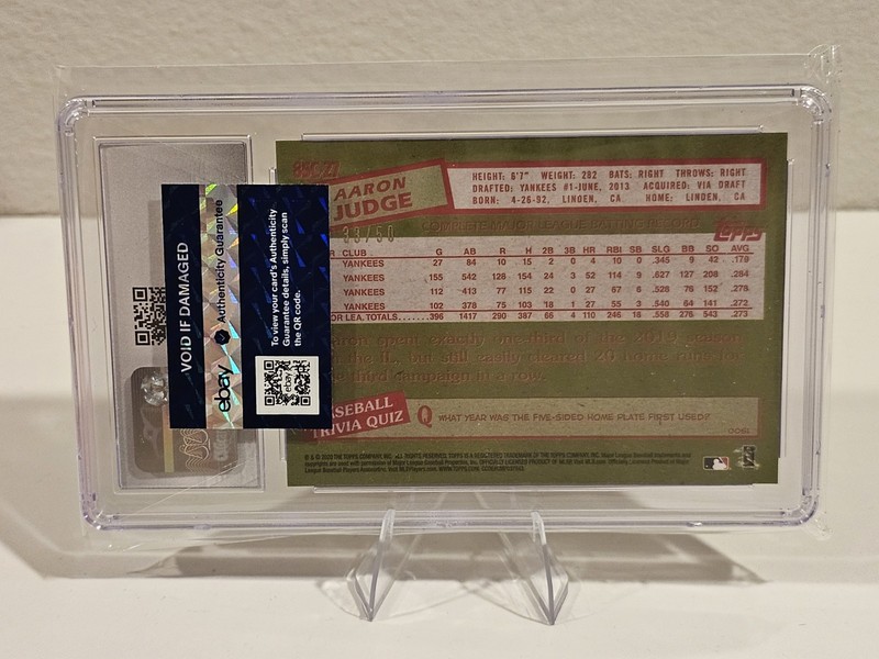 2020 Topps Chrome Gold Refractor Aaron Judge '85 Silver Pack #d/50 CSG 10 PSA 10 view 2