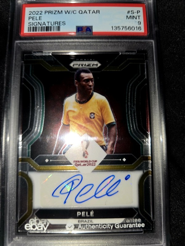 $4K?🤩BRIGHT INK! AUTO FOIL🤩 WORLD CUP QATAR PELE PSA PANINI PRIZM 2022 SIGNED! view 2