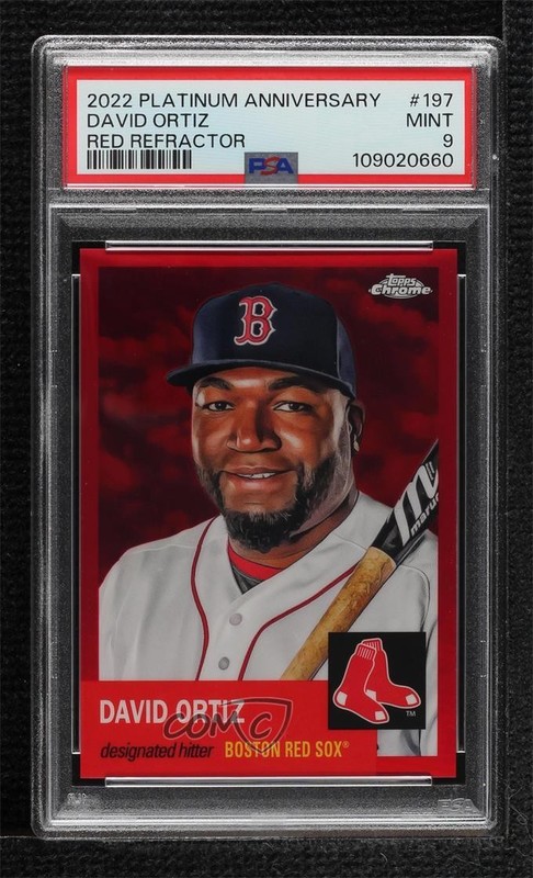 2022 Chrome Platinum Anniversary Red Refractor 3/5 David Ortiz PSA 9 MINT b4d