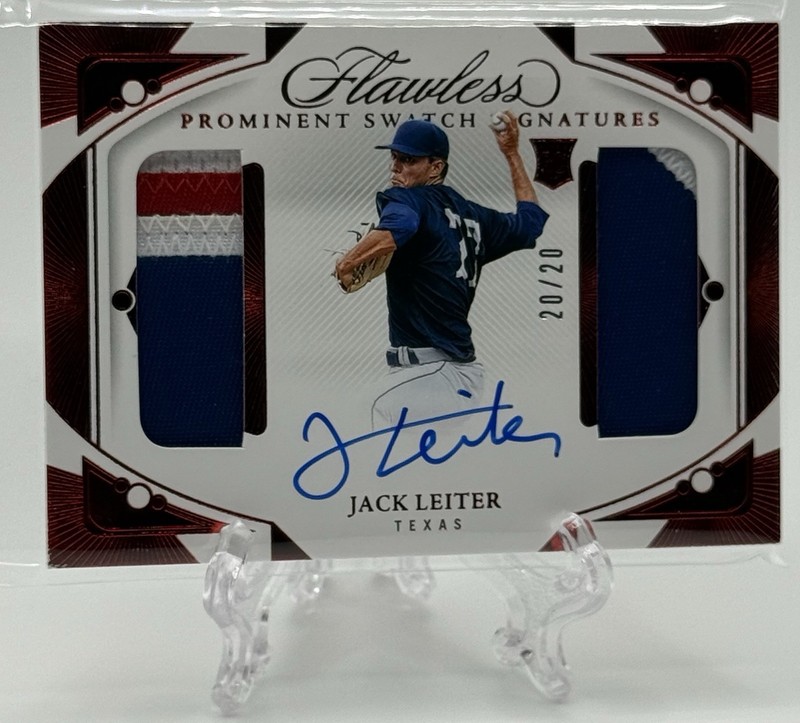 Jack Leiter 2024 Panini Flawless Prominent Swatch RPA RC Dual Patch Auto /20!