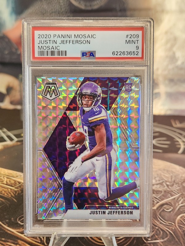 2020 Panini Mosaic Prizm Justin Jefferson RC Rookie #209 PSA 9 Minnesota Vikings