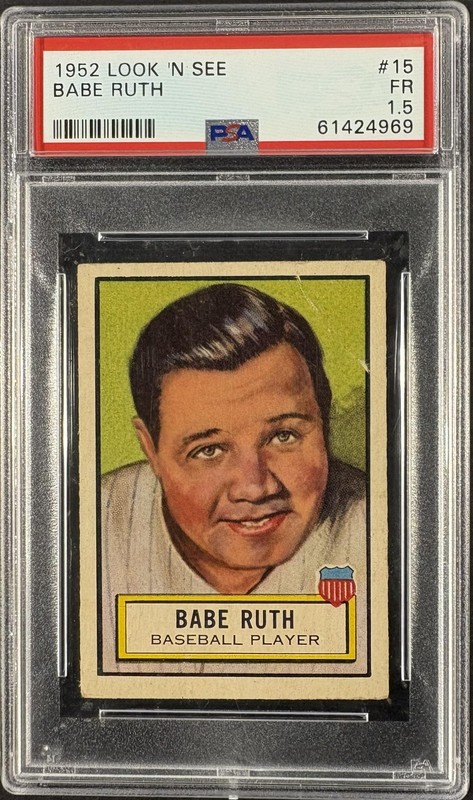 1952 Topps Look 'N See #15 Babe Ruth PSA 1.5 Nice Eye Appeal