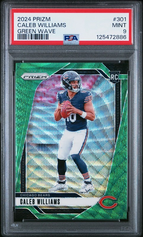 2024 Panini Prizm Caleb Williams #301 Green Wave PSA 9 view 1