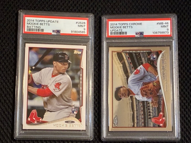 2014 Topps Update & Topps Chrome Update Mookie Betts RC PSA 9