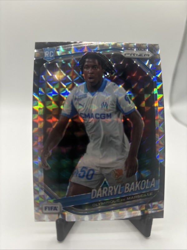 2025-26 Prizm FIFA Darryl Bakola Silver Mosaic Prizm RC #148- Marseille
