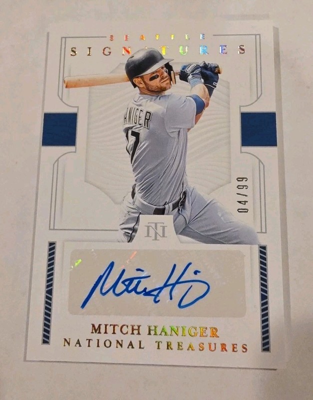 Panini 2019 National Treasures Signatures Mitch Haniger Auto #S-MH /99