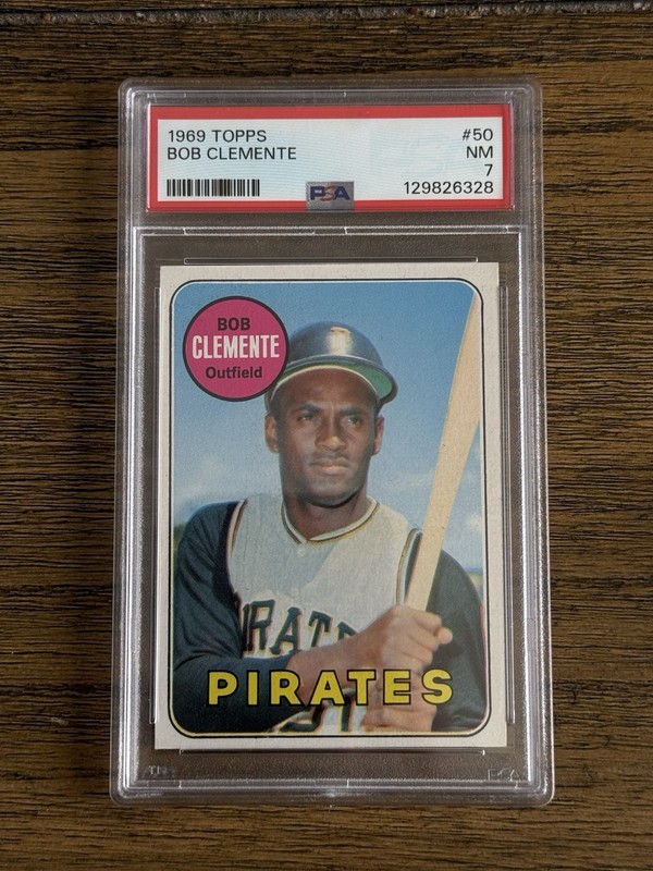 1969 Topps - Roberto Clemente #50 Bob On Card PSA 7 Pittsburgh Pirates
