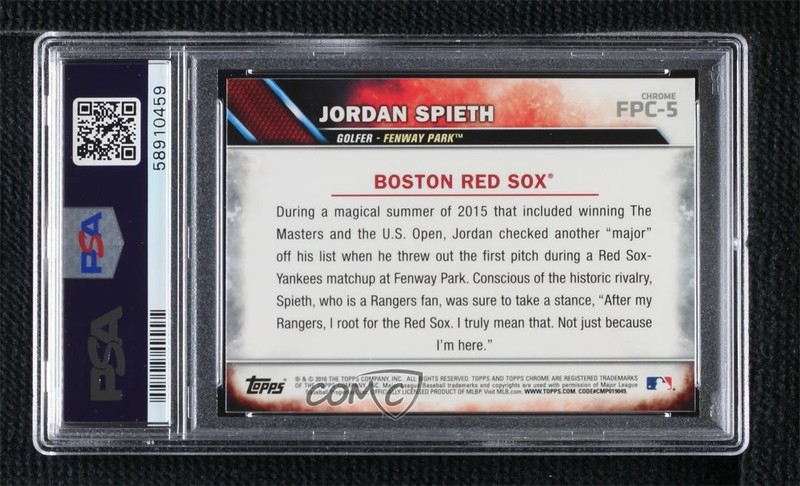 2016 Topps Chrome First Pitch Jordan Spieth #FPC-5 PSA 9 MINT 0c37 view 2