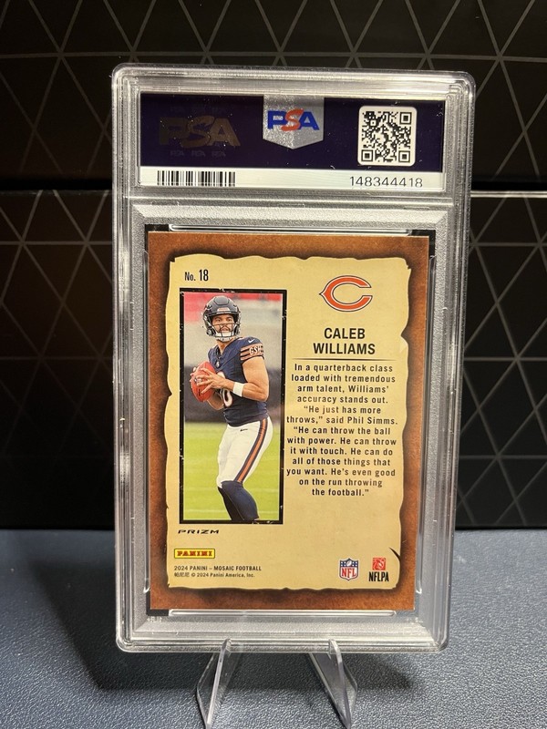 2024 Panini Mosaic - Notoriety Caleb Williams #18 Mosaic Prizm (RC) -PSA 10 view 2